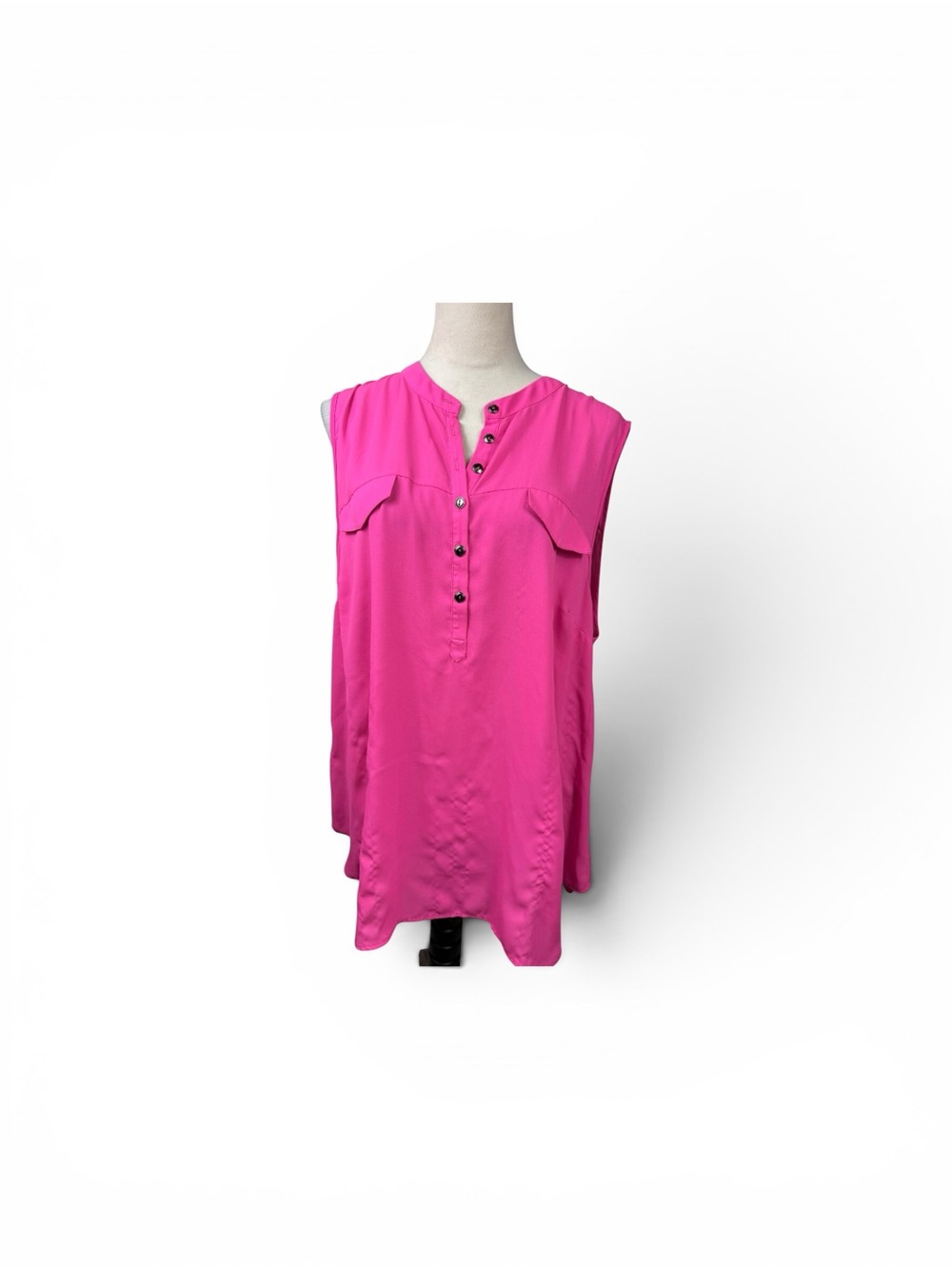 torrid Hot Pink Sleeveless Henley Blouse size 2-2X/18-20